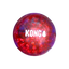 Red and purple KONG ball on a white background