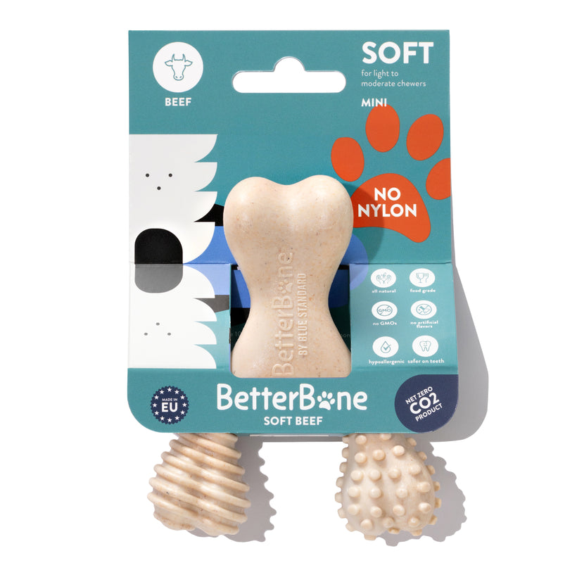 BetterBone | Dog Chew Toy | Soft Durability for Teething Puppies & Seniors - Classic Hypoallergenic Flavour