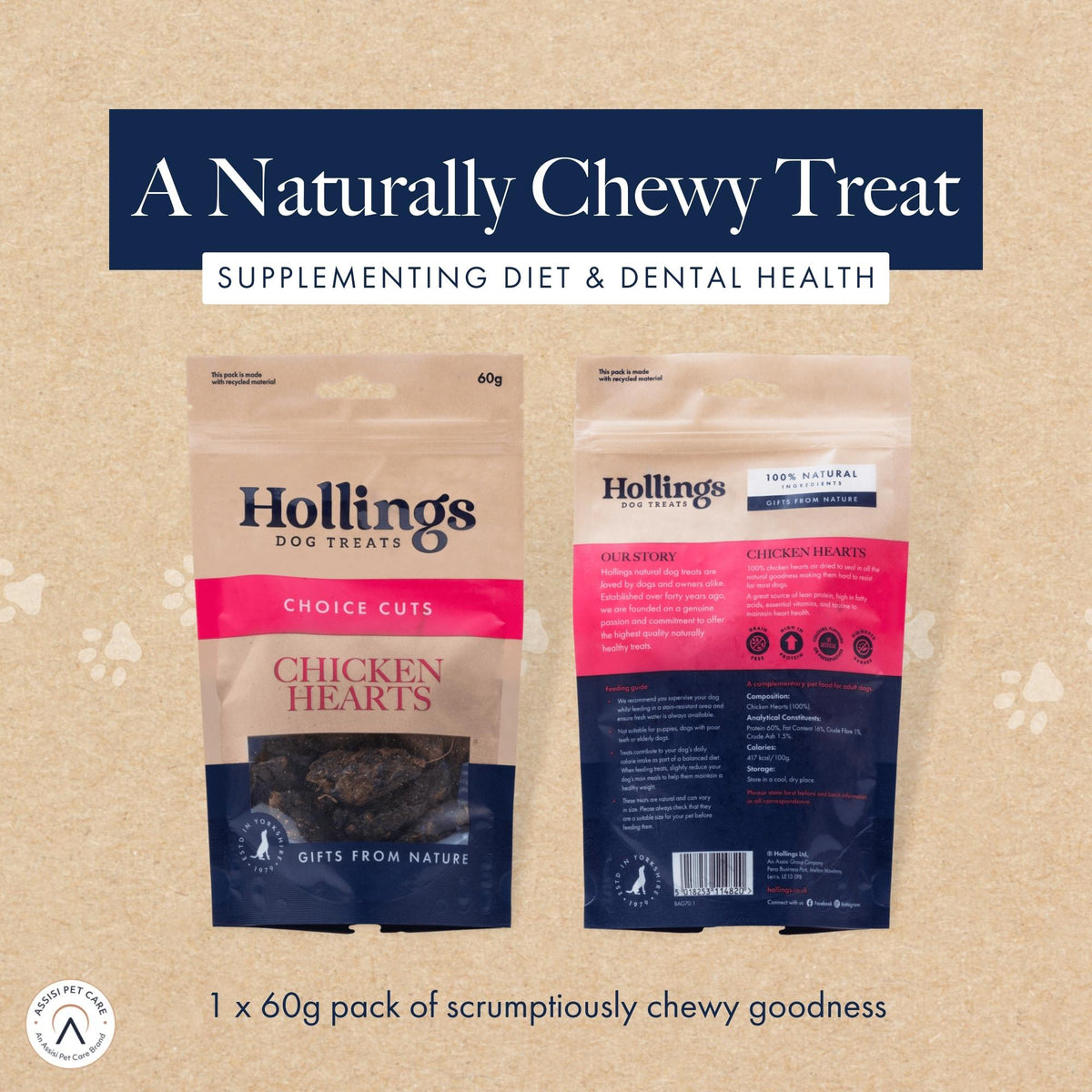 Hollings Chicken Hearts for Dogs 🐔 100% Natural Treats