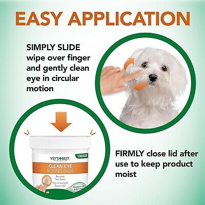 Vet's Best | Dog Eye Care | Clean Eye Round Pads - 100 Pack