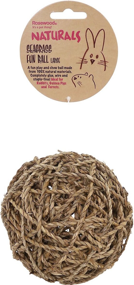 Rosewood Seagrass Fun Ball Large - Natural Chew Toy for Small Pets