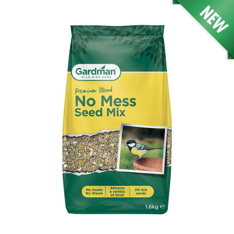 Wild Bird Food Gardman No Mess Seed Mix Husk-Free 2kg, 4kg & 12.55kg