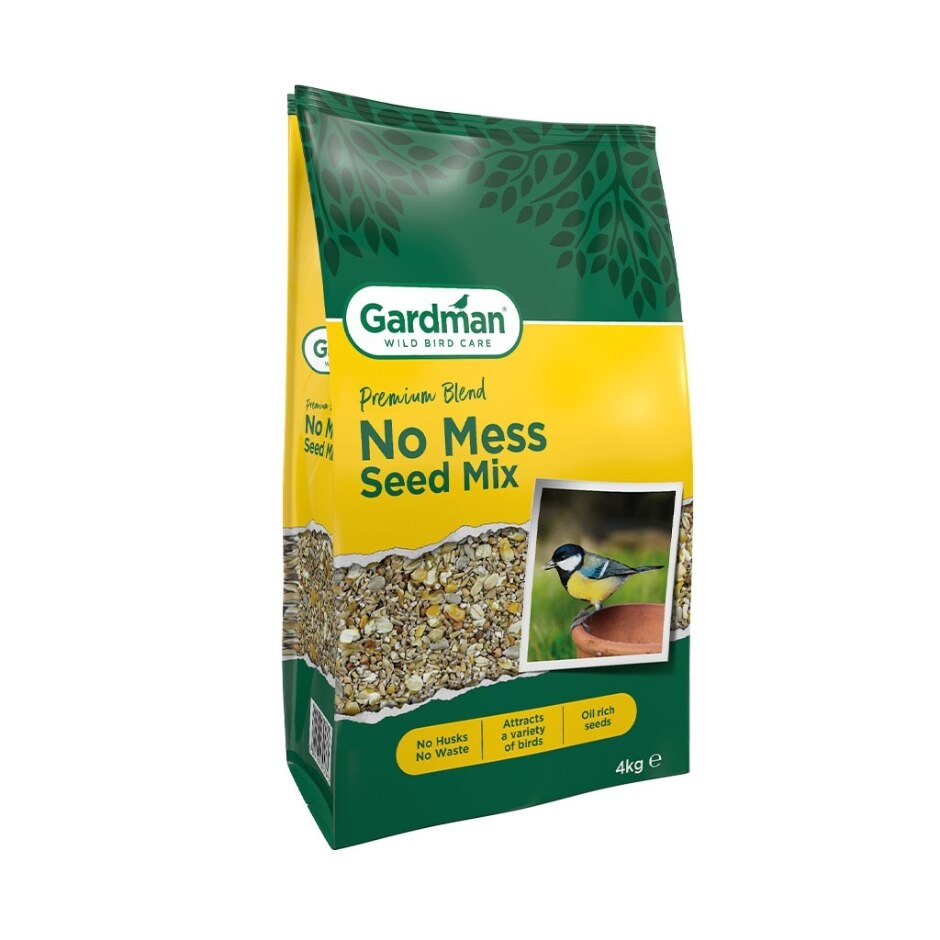 Wild Bird Food Gardman No Mess Seed Mix Husk-Free 2kg, 4kg & 12.55kg