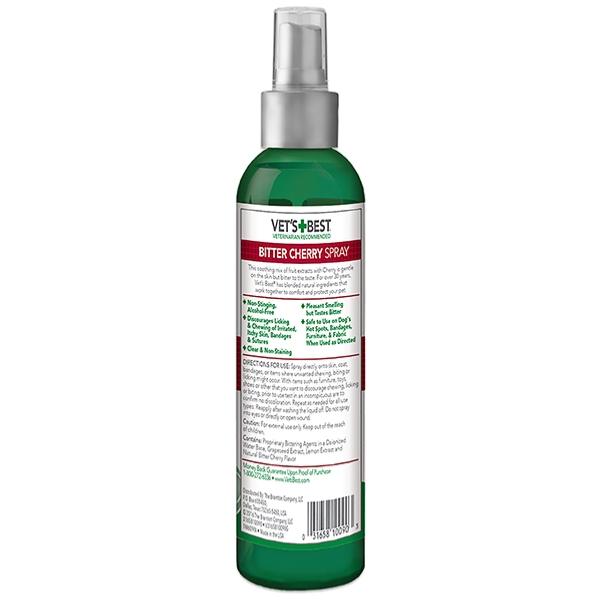 Vet's Best | Dog Skin Safe Deterrent |  Bitter Cherry Anti Chew Spray - 225ml