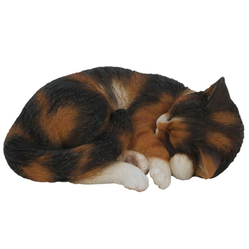 Vivid Arts Sleeping Tortoiseshell Cat Ornament | Lifelike Resin ...